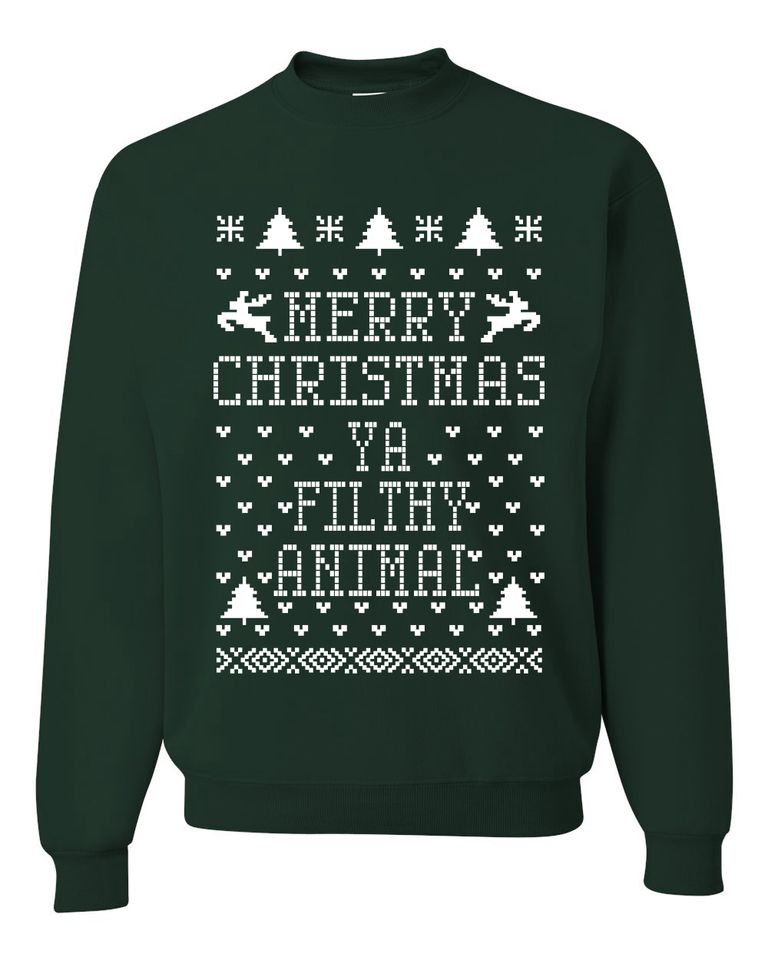 Merry Christmas Ya Filthy Animal Unisex Crewneck Sweatshirt