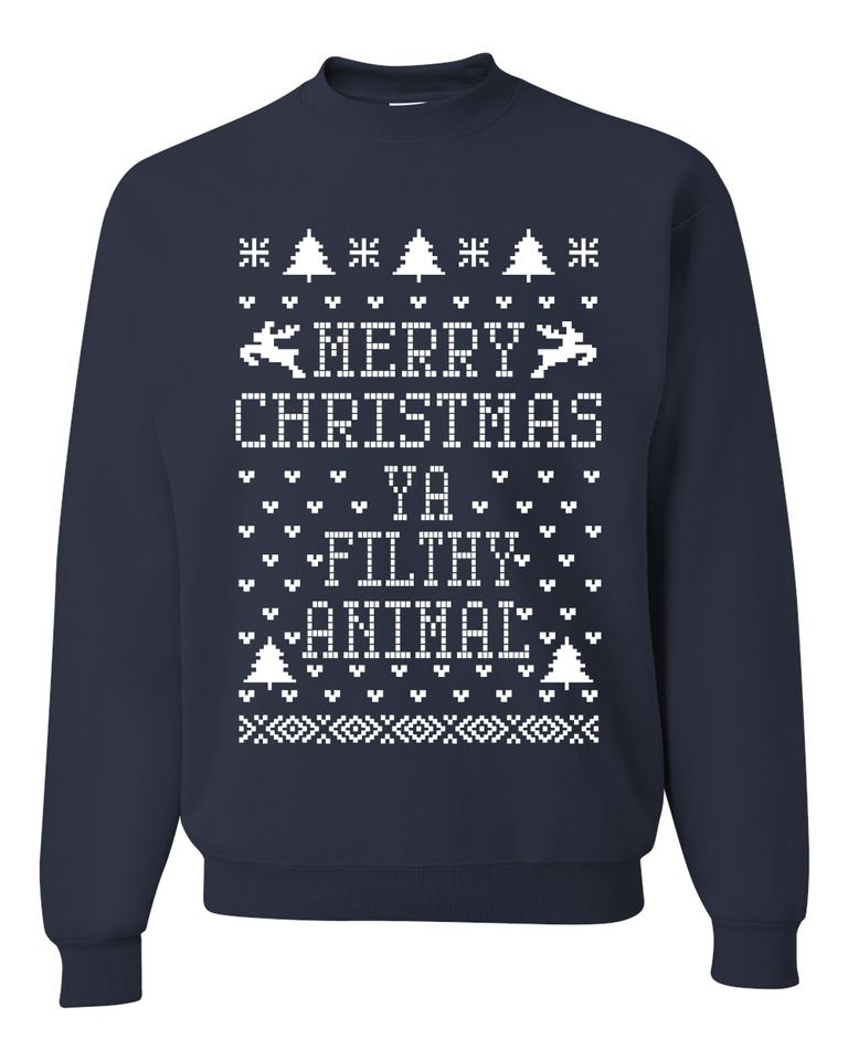Merry Christmas Ya Filthy Animal Unisex Crewneck Sweatshirt