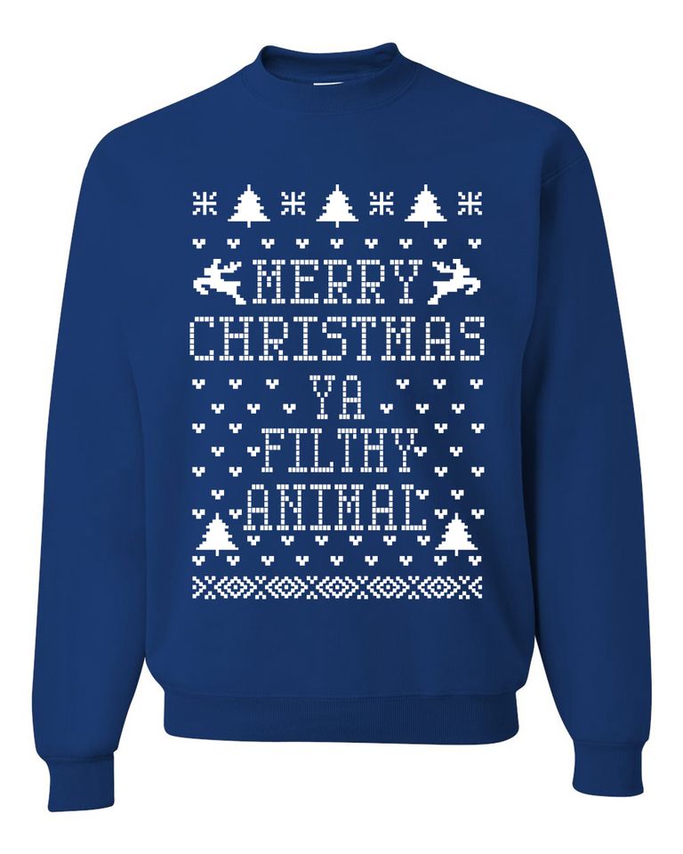 Merry Christmas Ya Filthy Animal Unisex Crewneck Sweatshirt