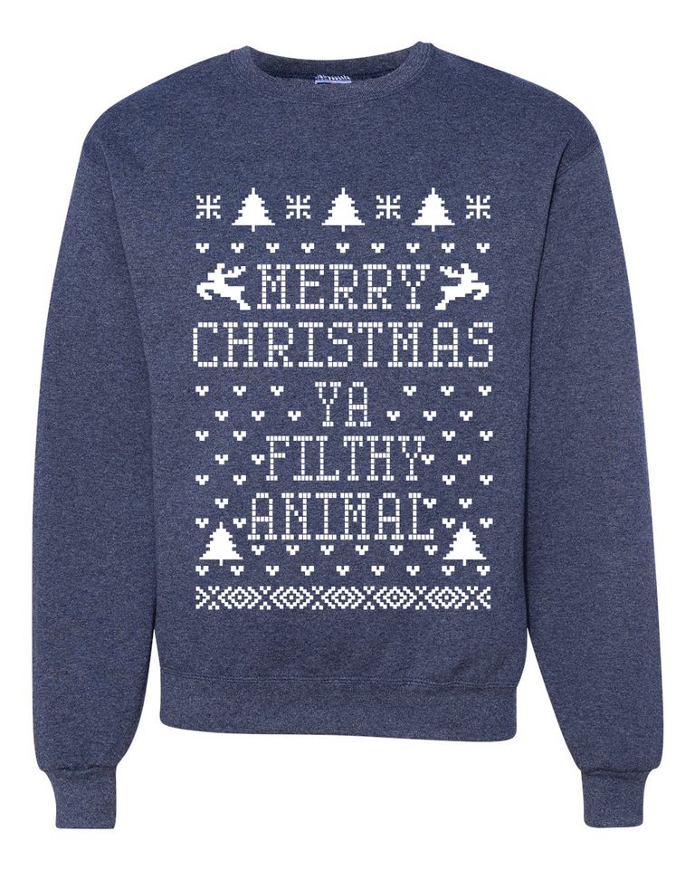 Merry Christmas Ya Filthy Animal Unisex Crewneck Sweatshirt