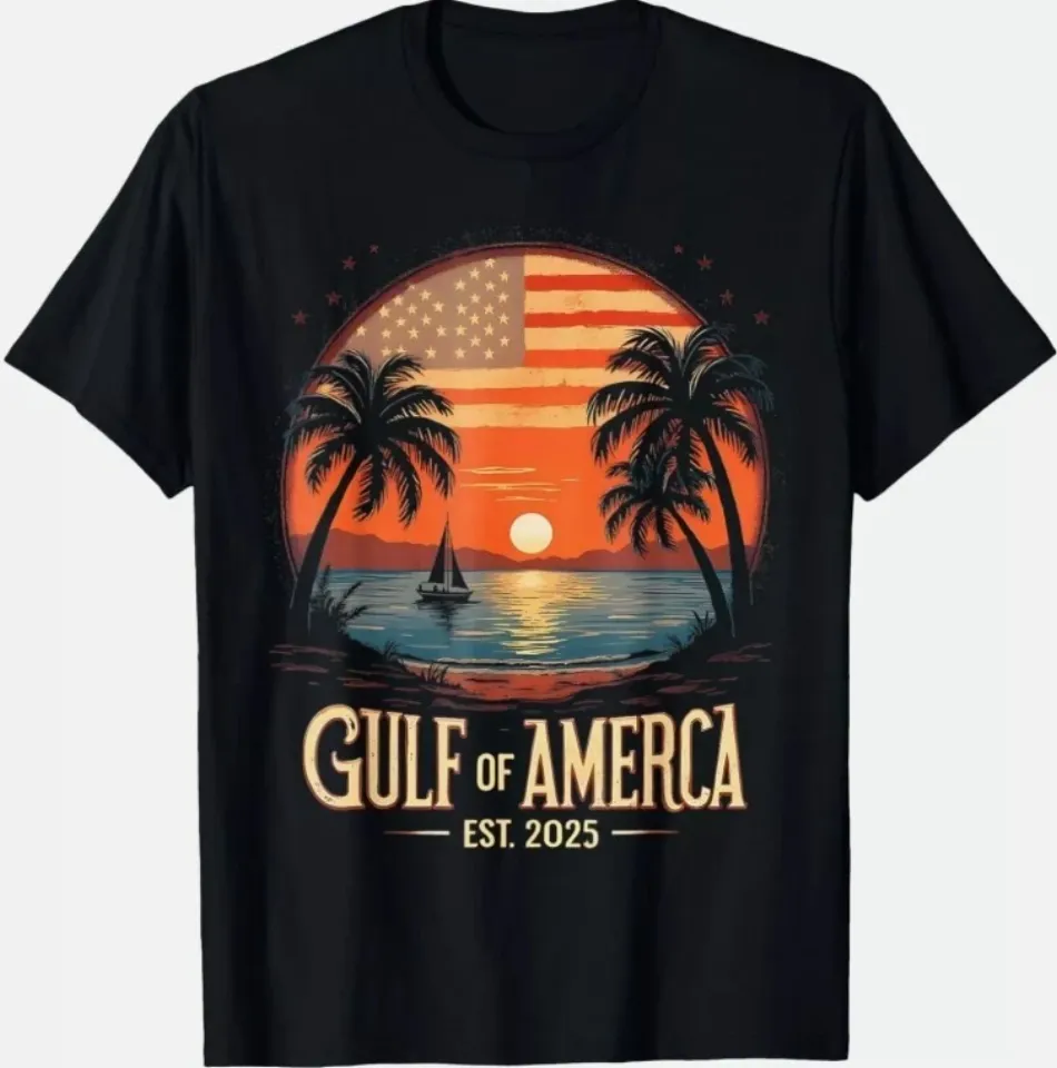 Gulf Of US America Est 2025 Retro Vintage Beach T-Shirt