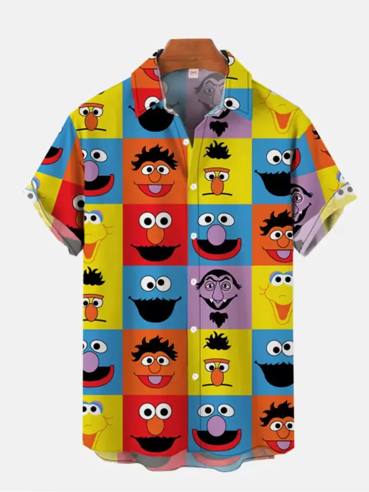 Men's Hawaiian Button-Down Shirt Abstract Modern Printed Casual Top