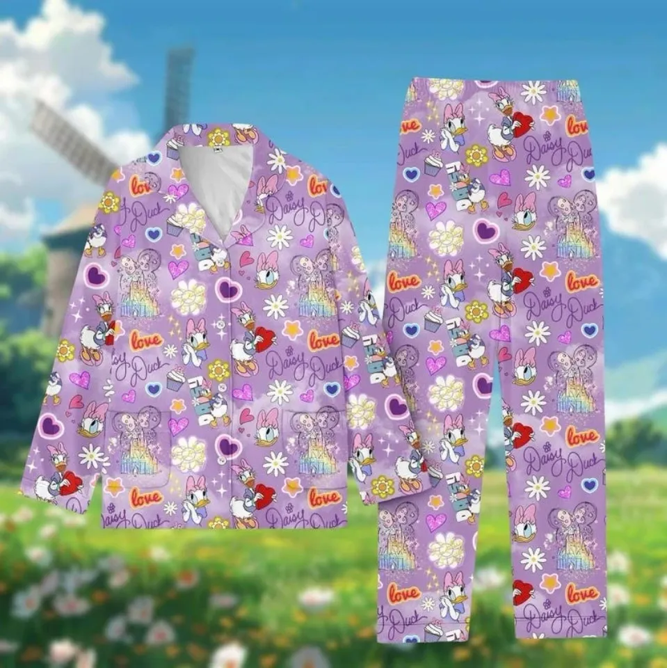 Cute Daisy Duck Magic Kingdom Summer Trip 2025 Daisy Lovers Gift Pajamas Set