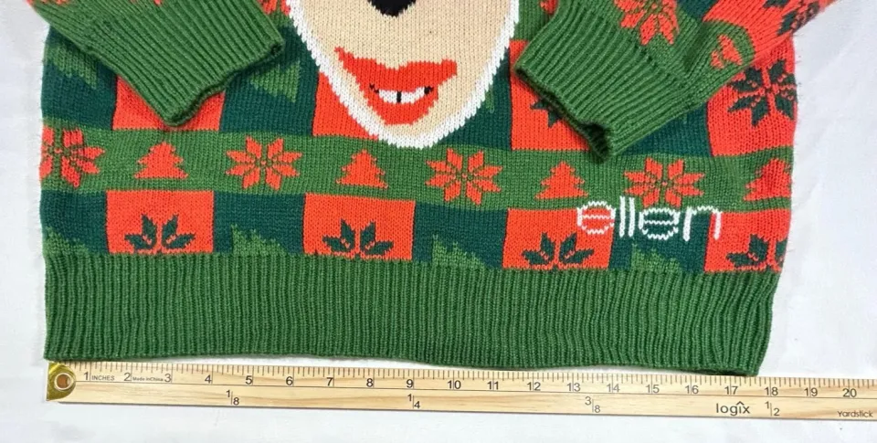 Ellen Ugly Christmas Reindeer Knit Pullover Sweater Size Medium M