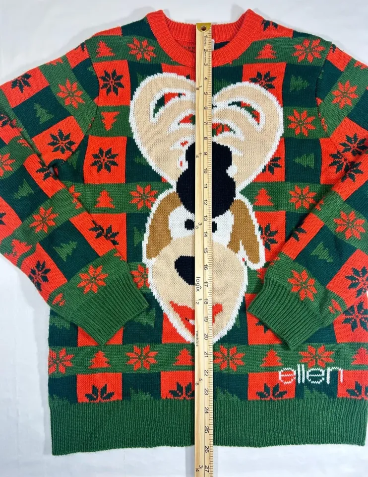 Ellen Ugly Christmas Reindeer Knit Pullover Sweater Size Medium M