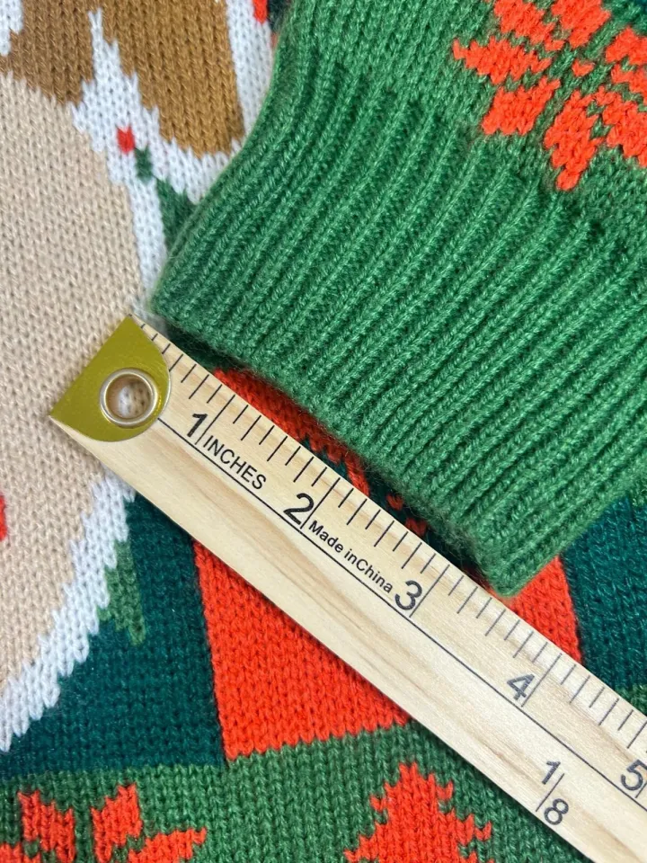 Ellen Ugly Christmas Reindeer Knit Pullover Sweater Size Medium M