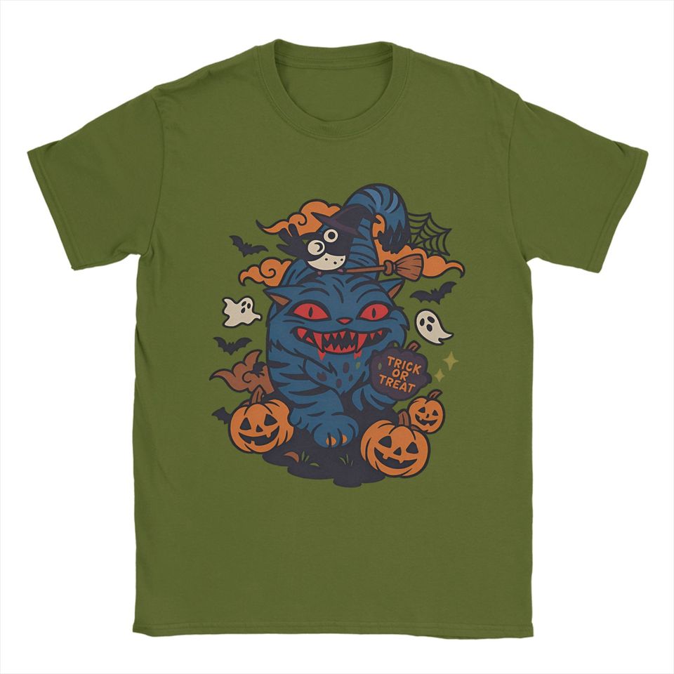 Men's Derpy Tiger Halloween Demon Ghost Kpop Demon Hunters T Shirts Cotton Tops Funny