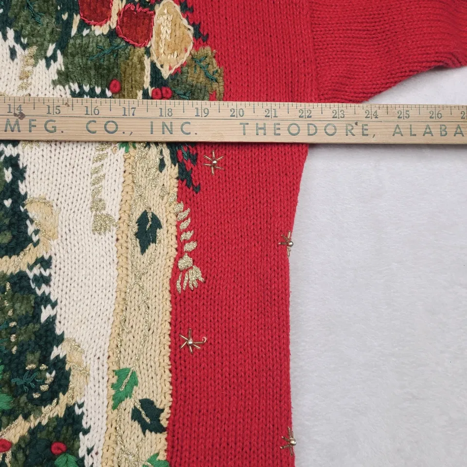 VTG Private Collection Ugly Christmas Tree Sweater M Oversized Embellished