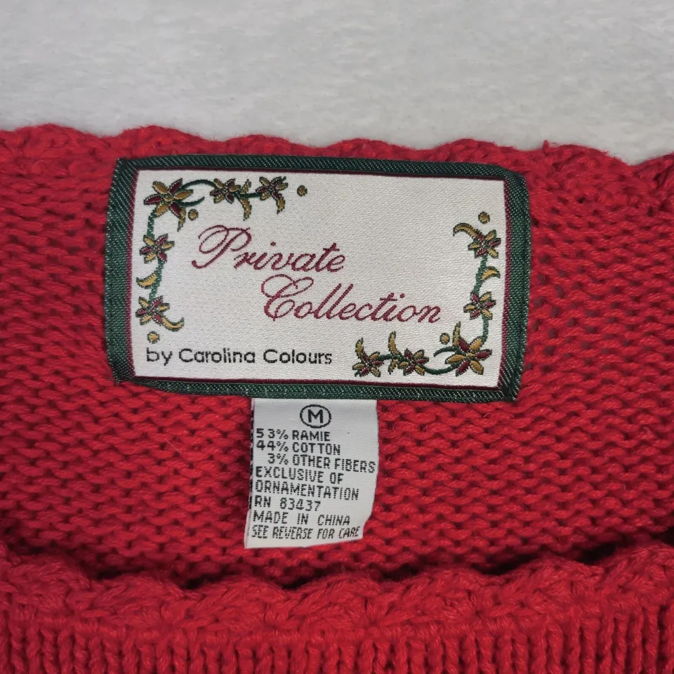 VTG Private Collection Ugly Christmas Tree Sweater M Oversized Embellished