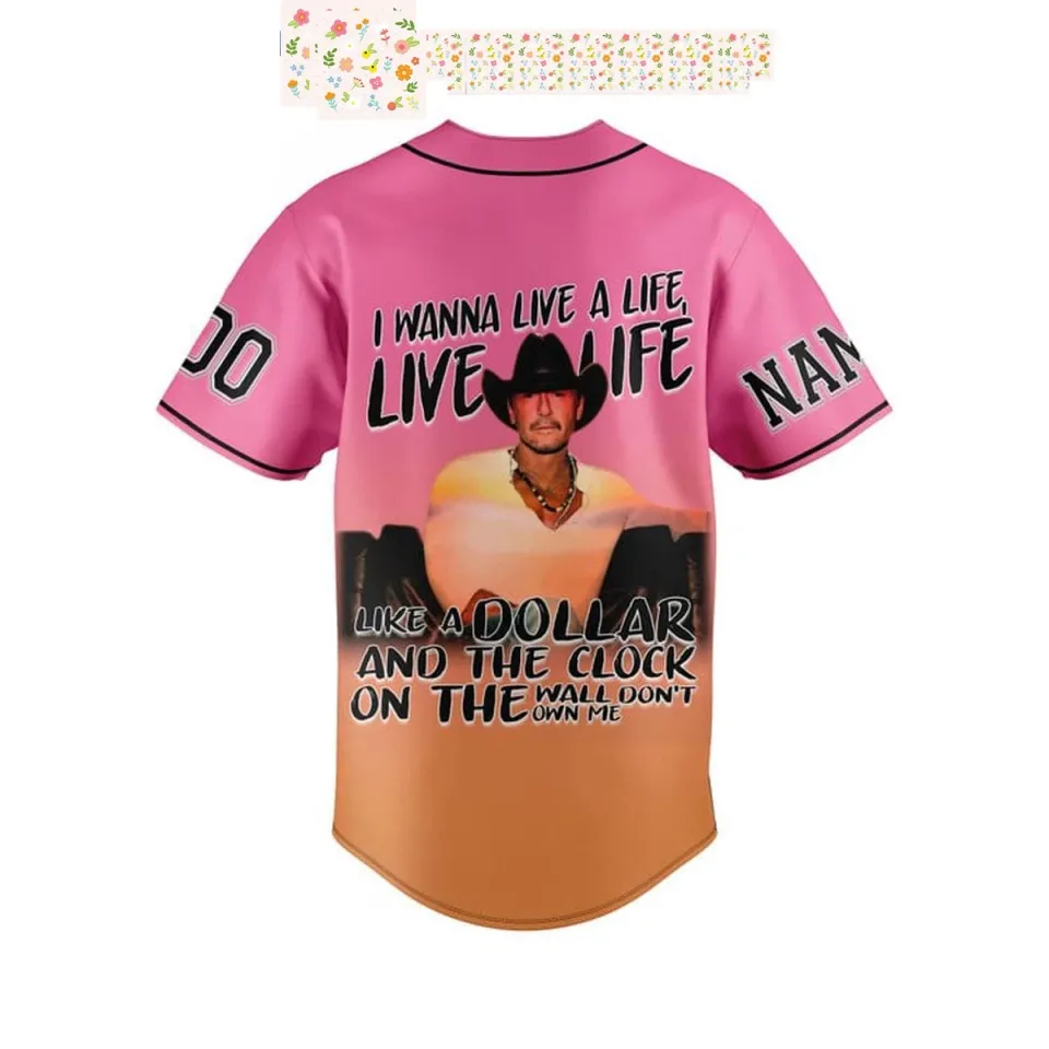 Tim McGraw Standing Room Only Tour Personalized Baseball Jersey