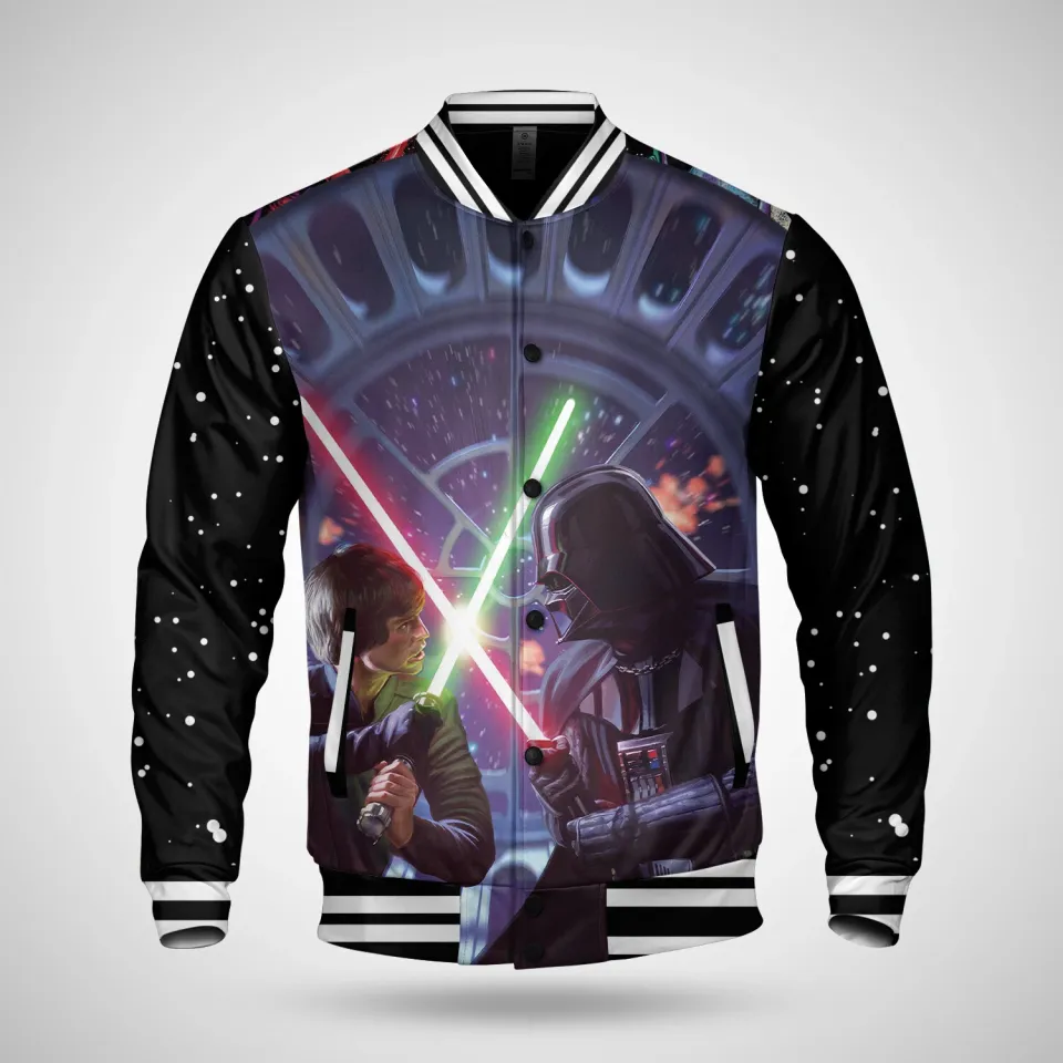 Darth Vader & Luke Skywalker Lightsaber Galaxy's Edge Baseball Jacket