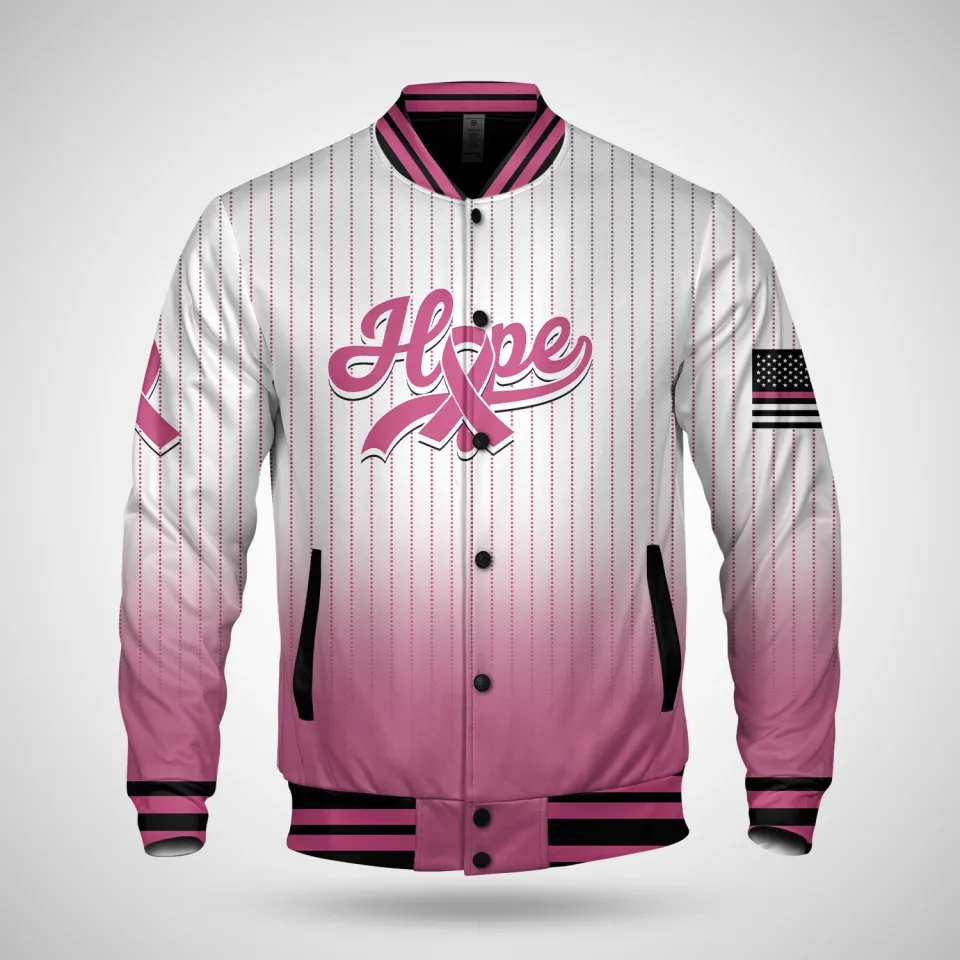 Personalized Hope Breast Cancer Support Squad Pink Ribbon Jacket