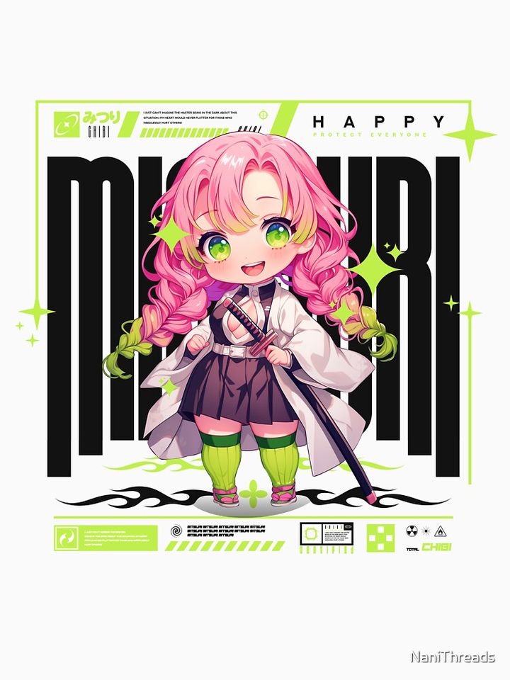 Mitsuri Chibi Classic T-Shirt, Fan Art Anime Design Classic T-Shirt
