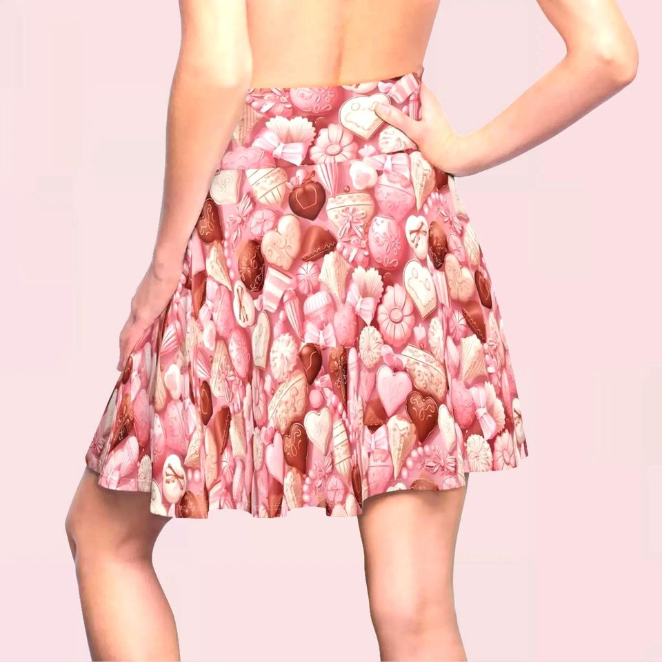 Valentines Chocolates Skater Skirt
