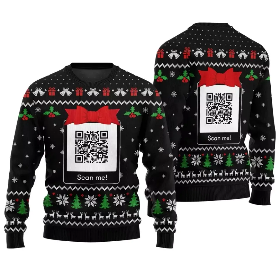 Unique Custom QR Code Ugly Christmas Sweater