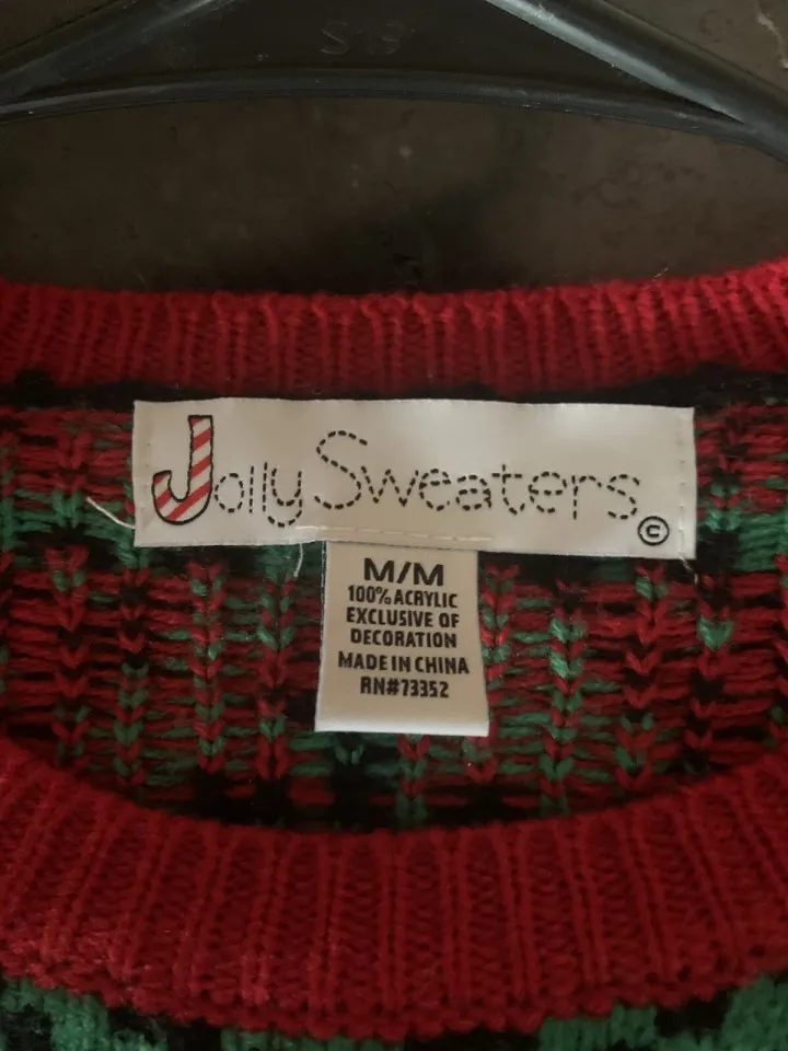 Jolly Sweaters Ugly Christmas Sweater Sunglasses Wearing Llama Size M