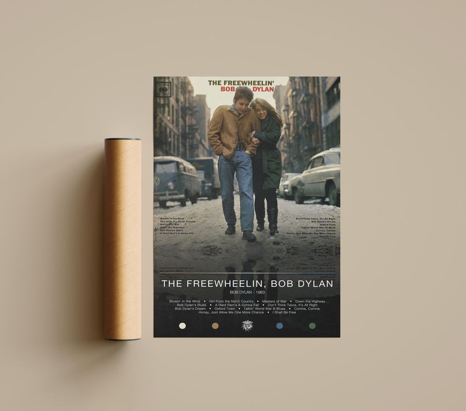 Bob Dylan Poster | The Freewheelin' Bob Dylan Poster | Album Poster Prints