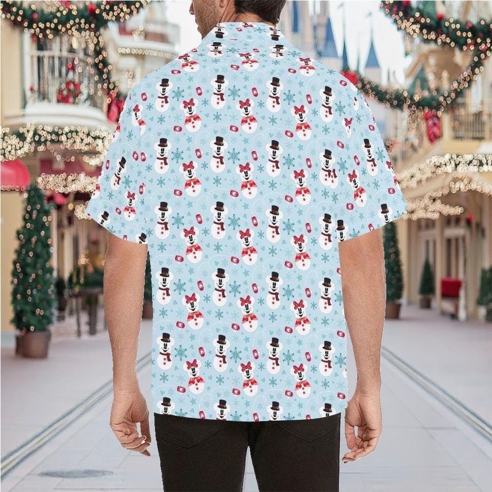 Mickey Snowman Hawaiian Shirt