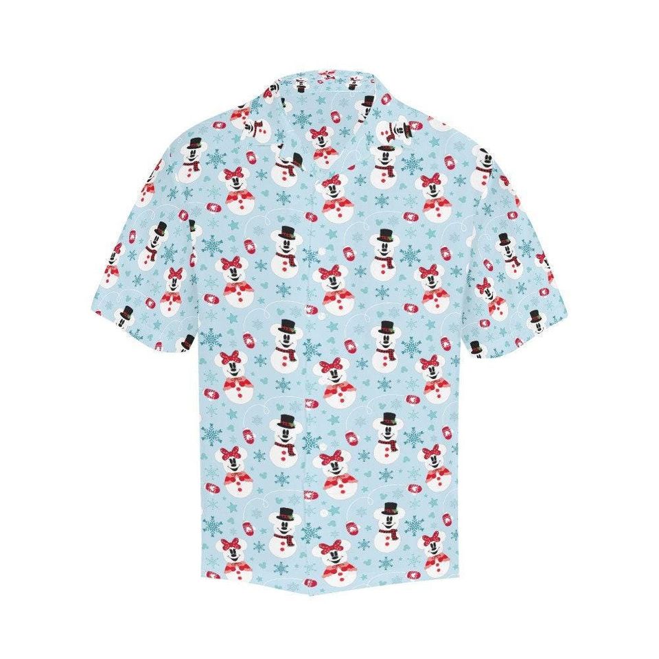 Mickey Snowman Hawaiian Shirt