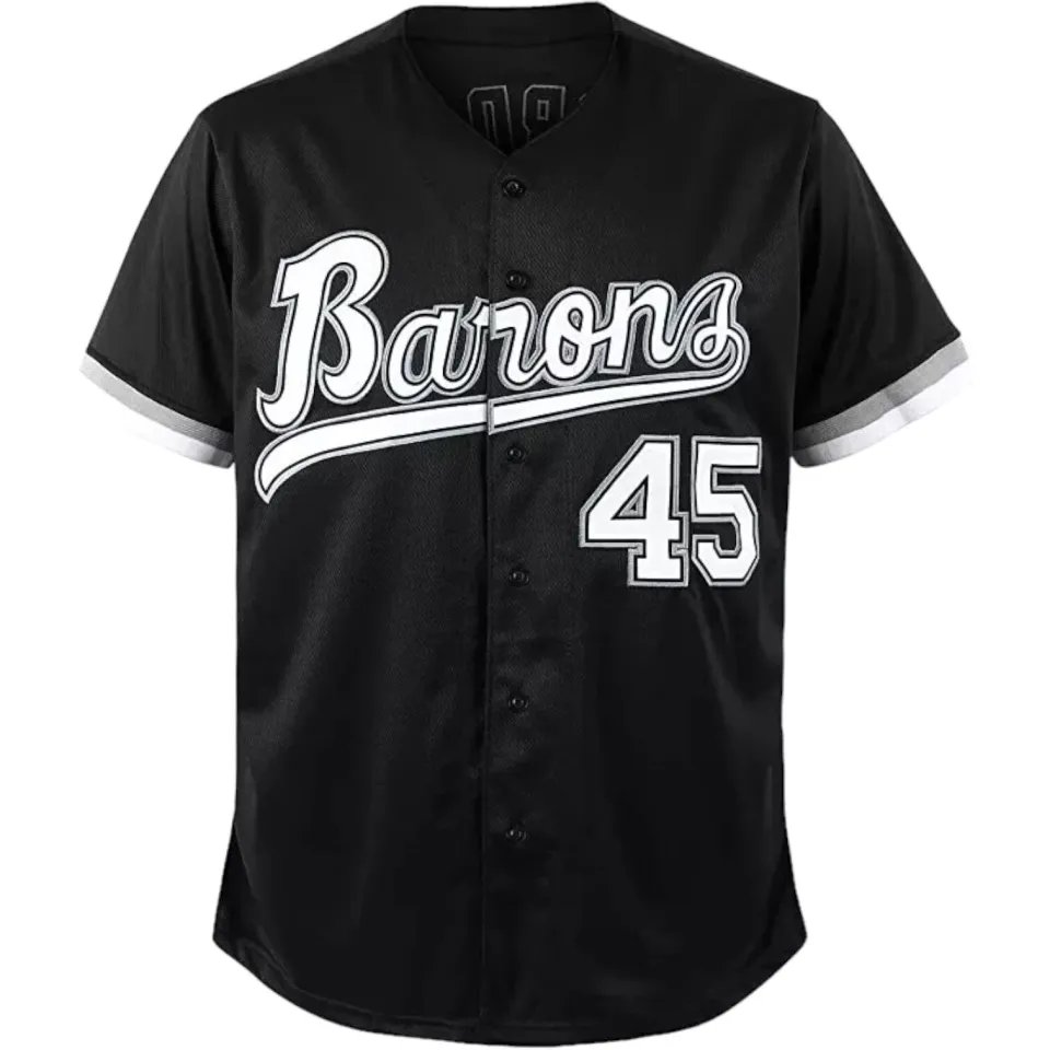 Tocament Birmingham Barons Michael Jordan 45 Baseball Jersey Black or White
