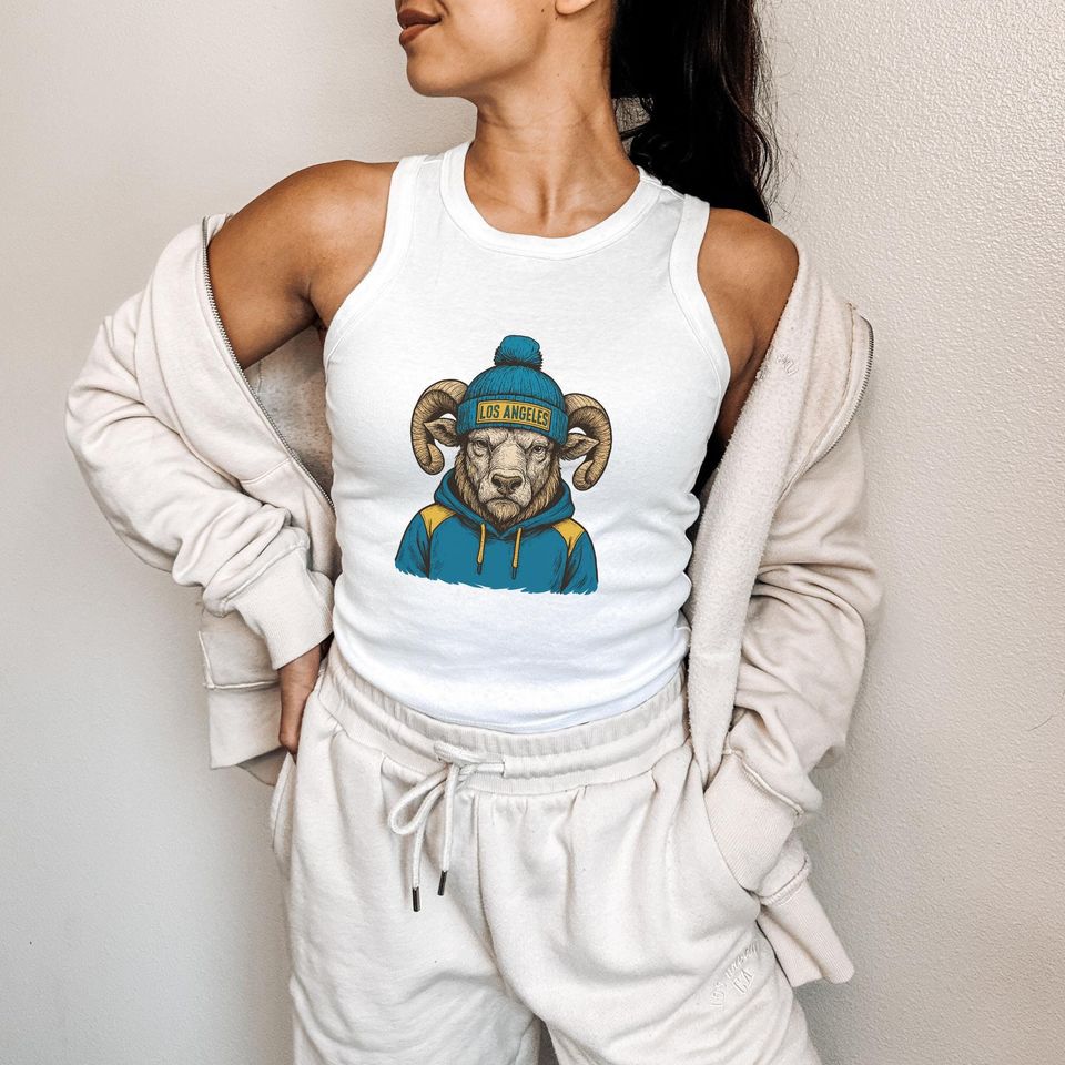 Los Angeles Rams Tank Top: Women's Ribbed Football Apparel