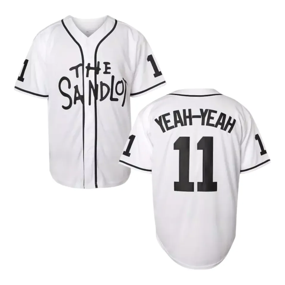 Sandlot Baseball Jersey Yeah-Yeah #11 Stitched White / Black