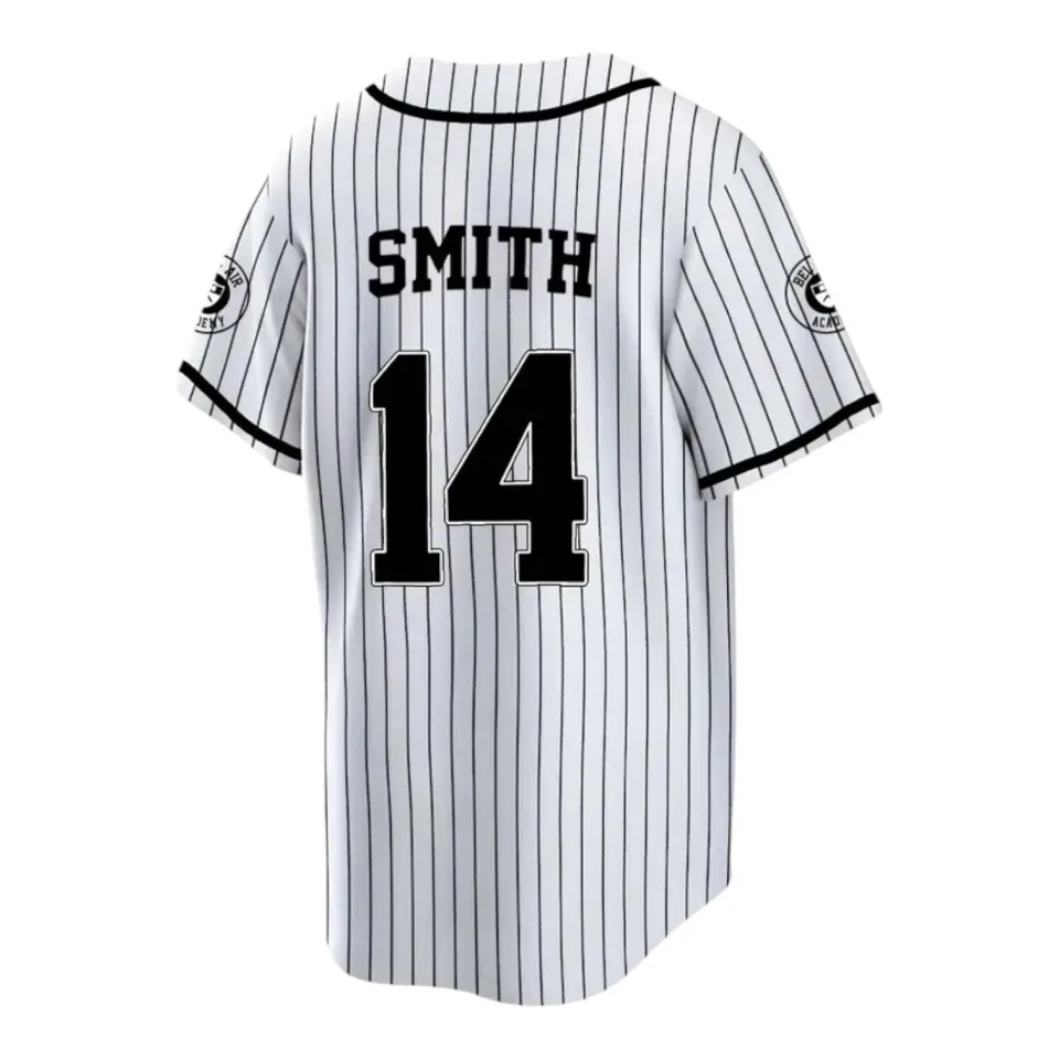 Fresh Prince of Bel Air Will Smith Baseball Jersey #14 Stitched White