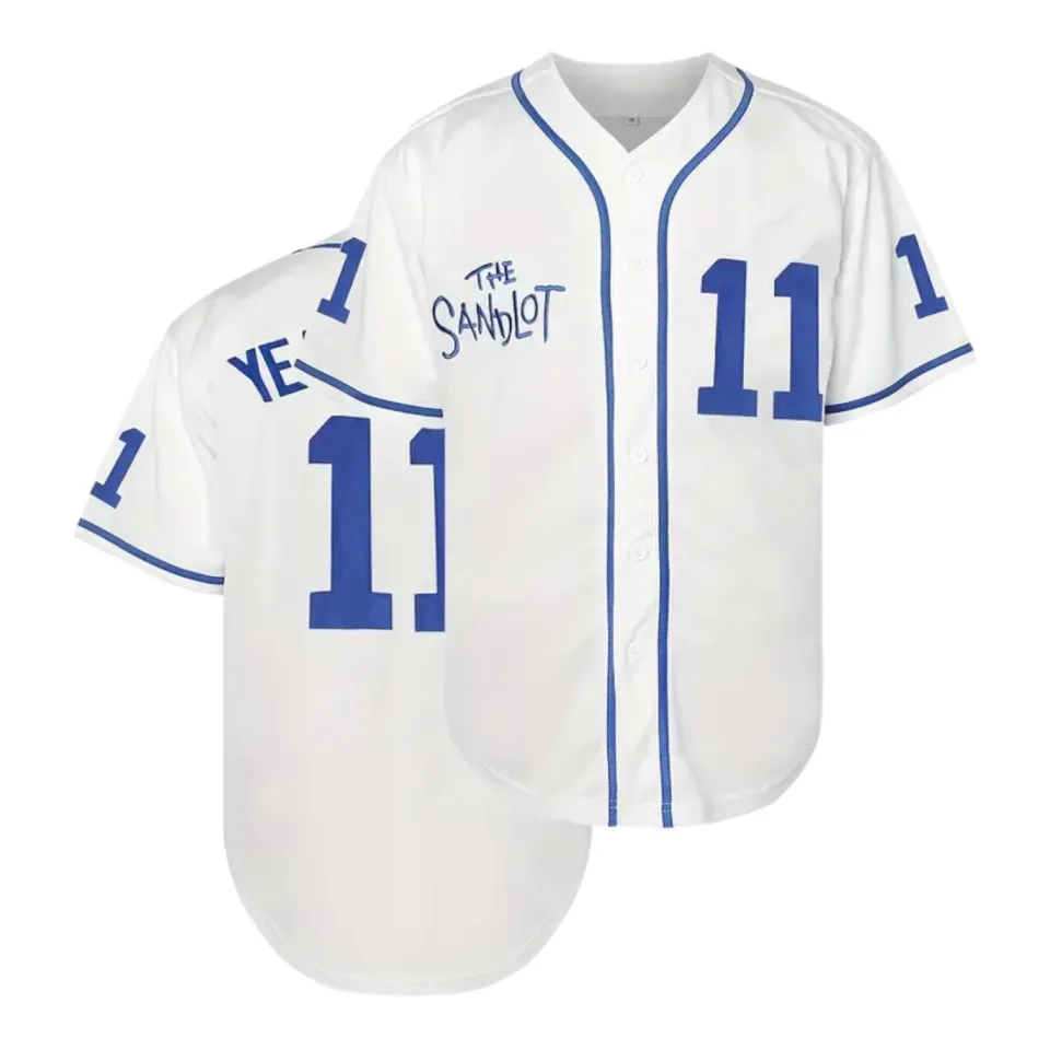 Sandlot Baseball Jersey Yeah-Yeah #11 Stitched White / Blue
