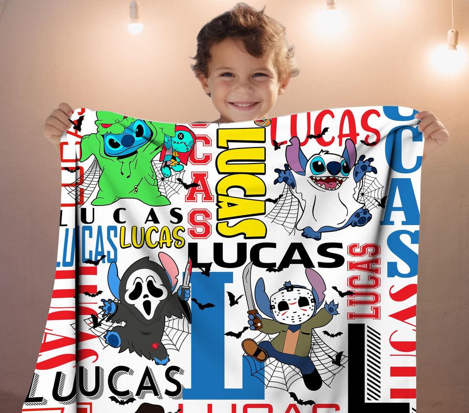 Custom Cartoon Blanket, Horror Blanket, Personalized Cartoon Blanket, Baby Blanket, Birthday Gift, Custom Name Blanket, Monogram Blanket