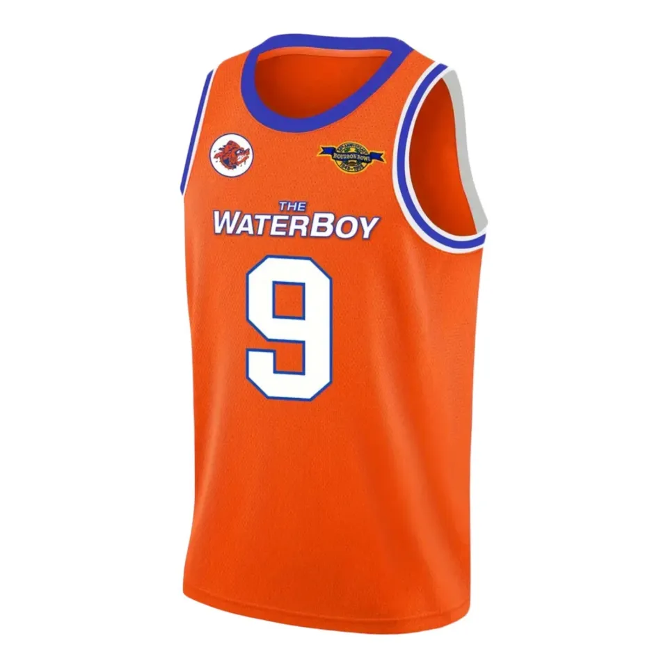 The Waterboy Bobby Boucher #9 Basketball Jersey Adam Sandler Orange
