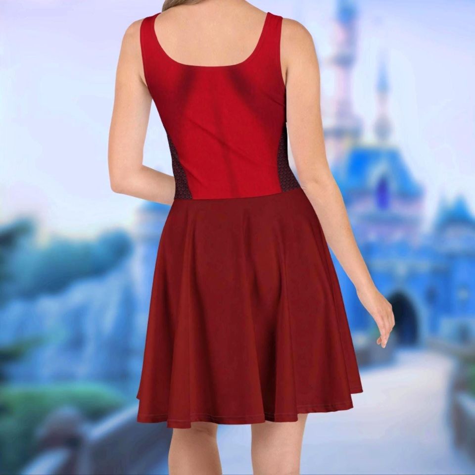 Scarlet Witch Running Costume Women's Skater Dress