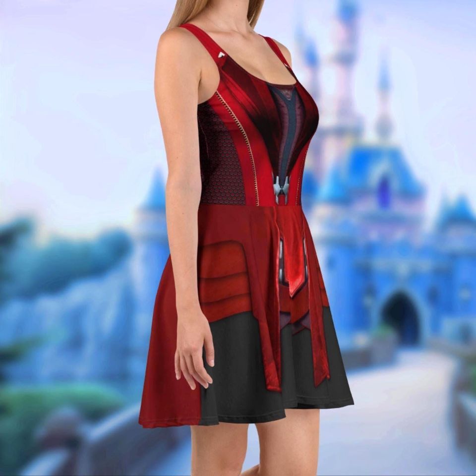 Scarlet Witch Running Costume Women's Skater Dress