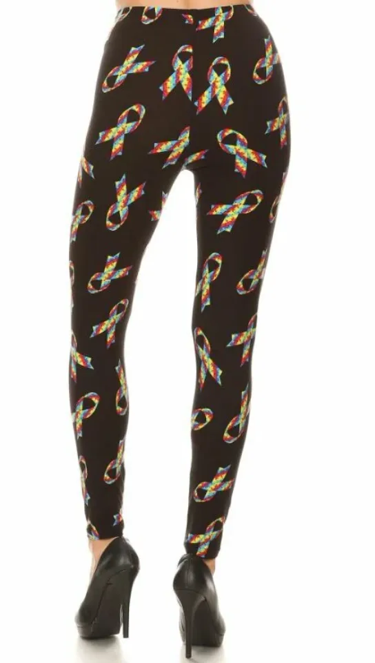 Buttery Soft Autism Awareness Ribbon Leggings
