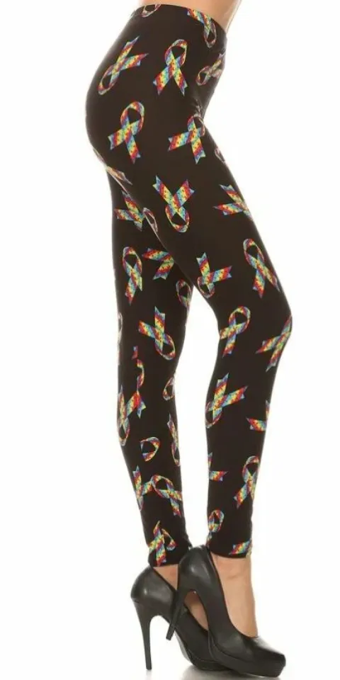 Buttery Soft Autism Awareness Ribbon Leggings