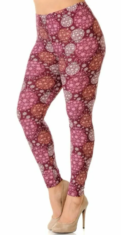 Buttery Soft Festive Snowflake Ornaments Leggings