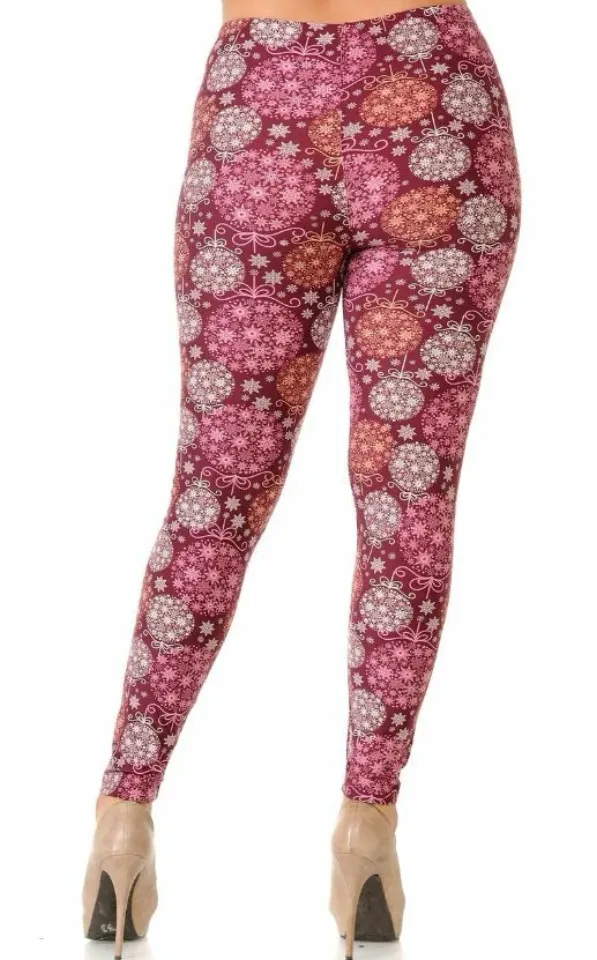 Buttery Soft Festive Snowflake Ornaments Leggings