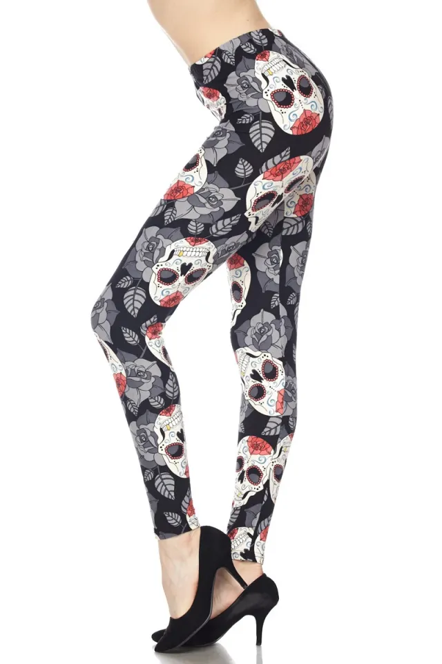 Buttery Soft Rosette Sugar Skull Leggings