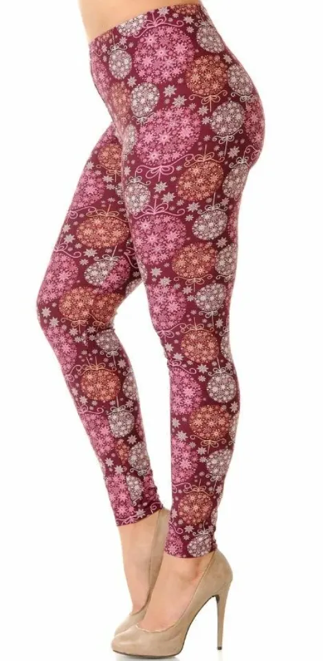 Buttery Soft Festive Snowflake Ornaments Leggings