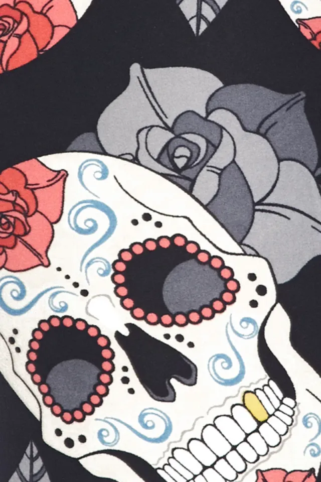 Buttery Soft Rosette Sugar Skull Leggings