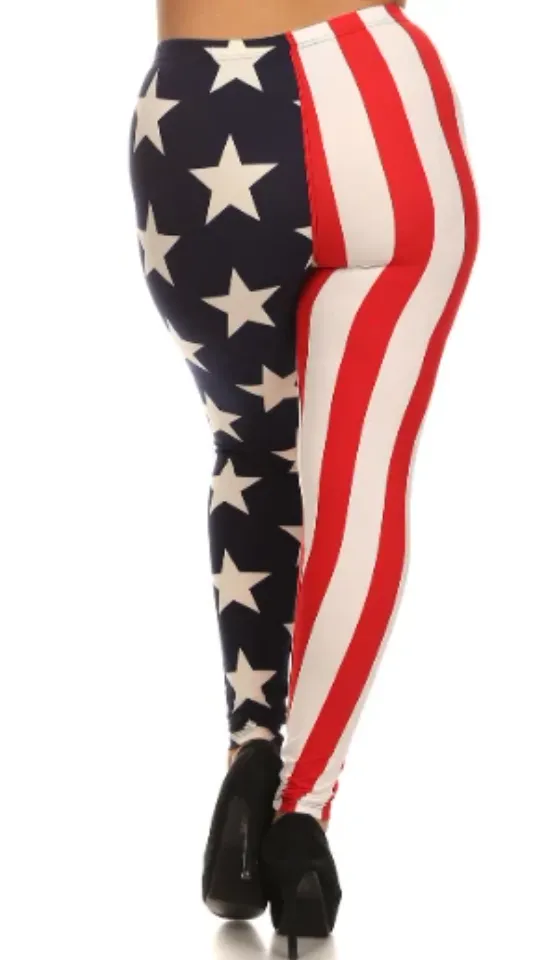 Buttery Soft Split USA Flag Leggings
