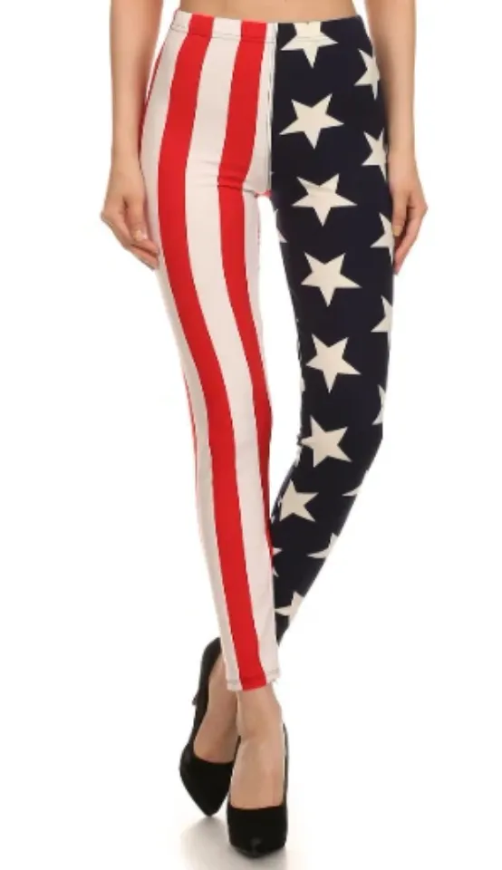 Buttery Soft Split USA Flag Leggings