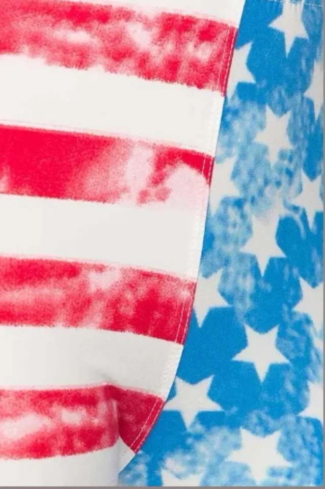 Buttery Soft Vintage Pastel USA Flag Leggings