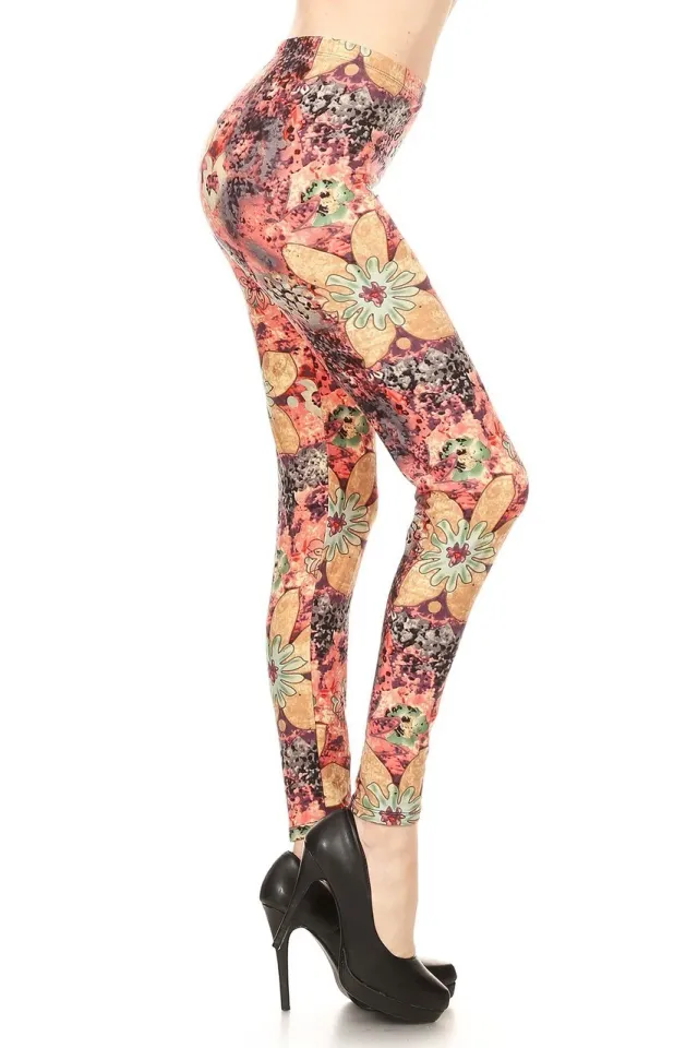 Buttery Soft Spring Floral Canvas Leggings