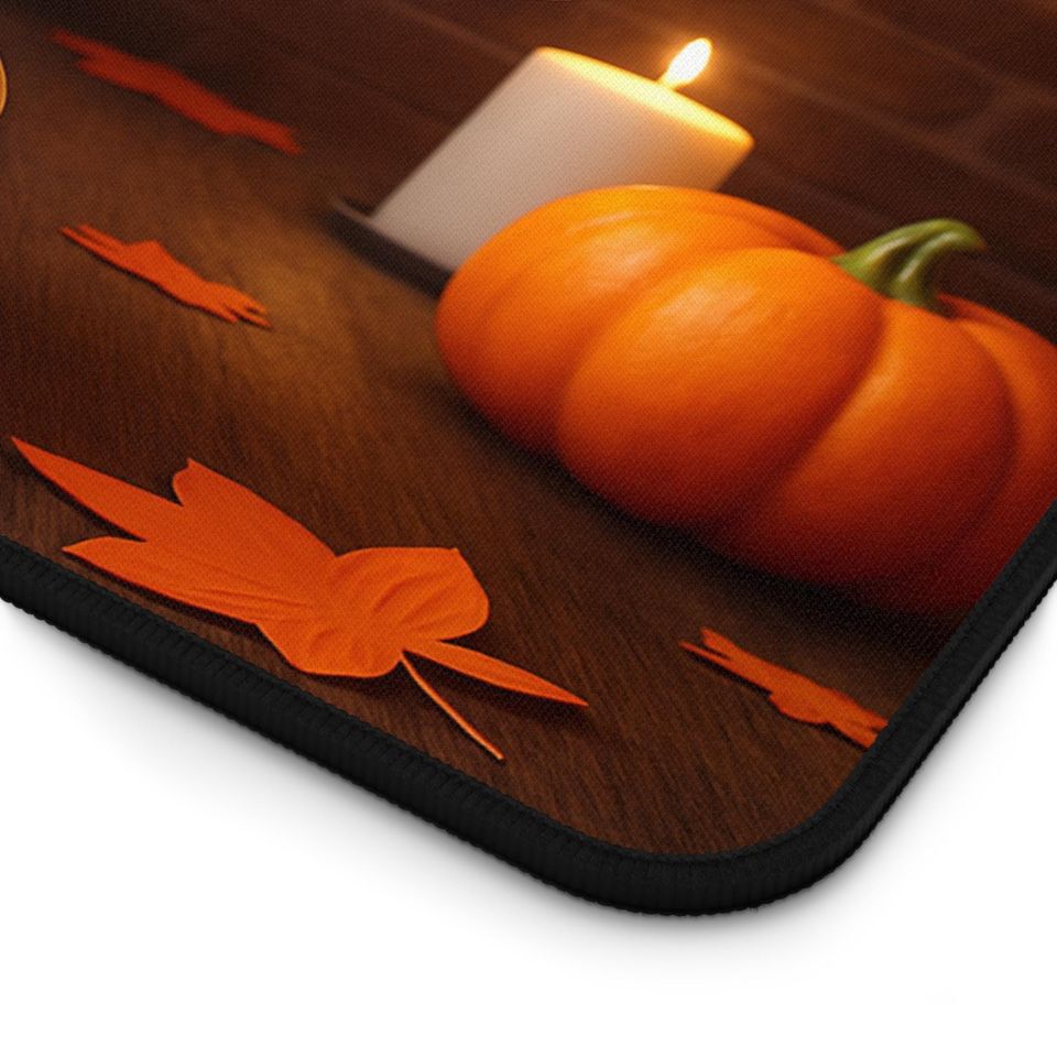 Ghost & Pumpkin Halloween Desk Mat: Spooky Cute Office Decor
