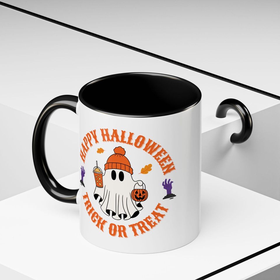 Halloween Ghost Coffee Mug: Spooky Fall Decor, Pumpkin Spice Cup