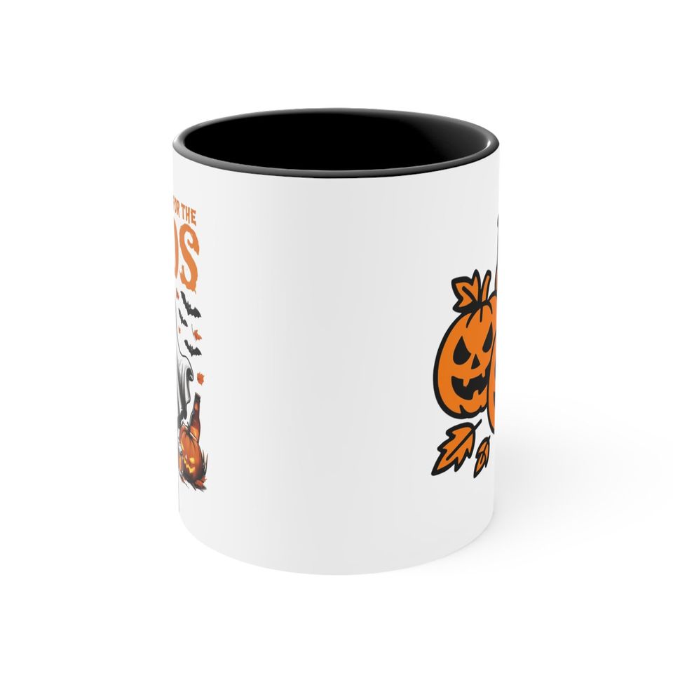 Halloween Accent Mug: Spooky Ghost & Pumpkin Decor
