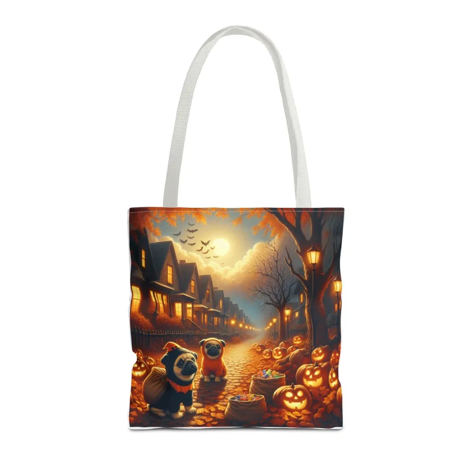 Pugs and Halloween Tote Bag