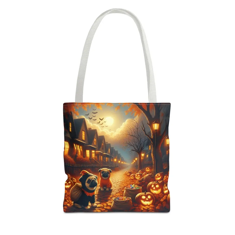 Pugs and Halloween Tote Bag
