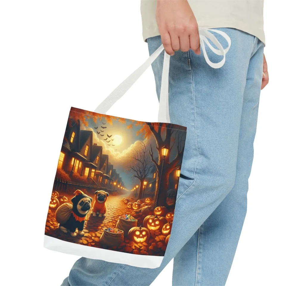 Pugs and Halloween Tote Bag