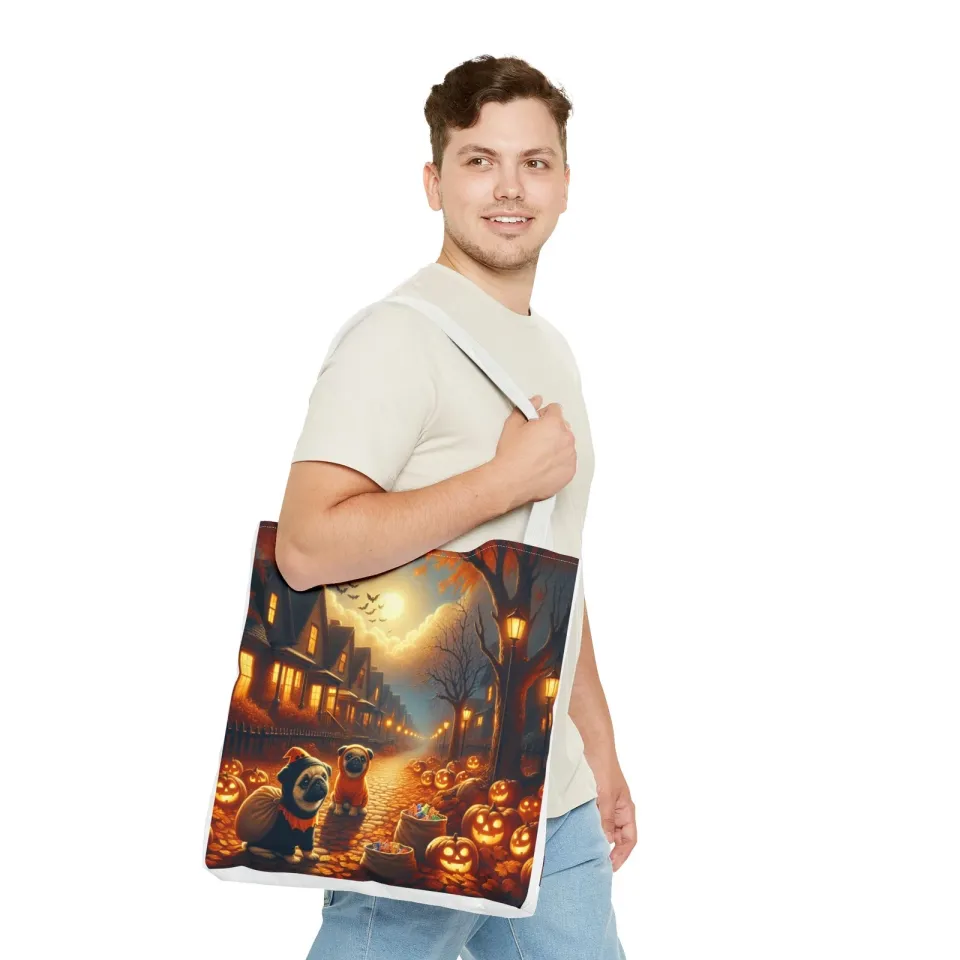 Pugs and Halloween Tote Bag